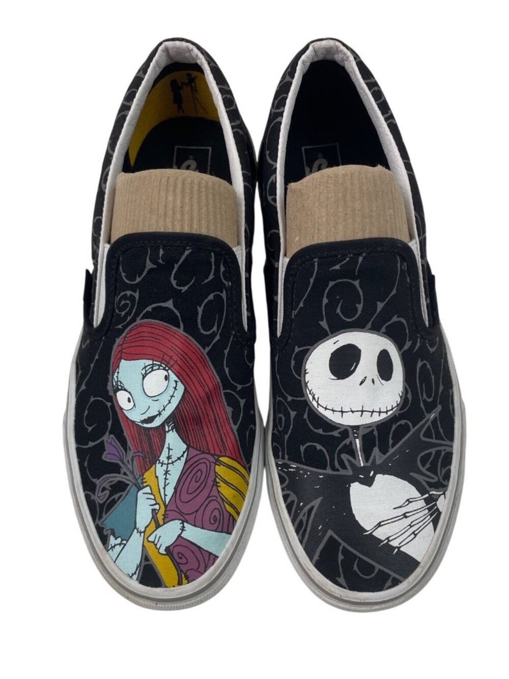 Vans Nightmare Before Christmas Slip-On Shoes Jack & Sally Design Black 7.5M/9W
